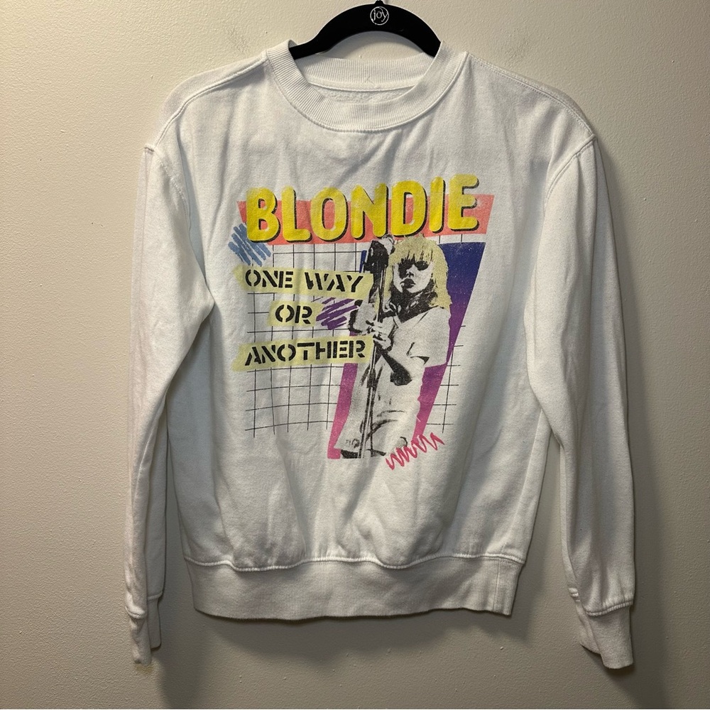 Blondie White “One Way Or Another” Crew Neck Lightweight Sweatshirt Sz XS